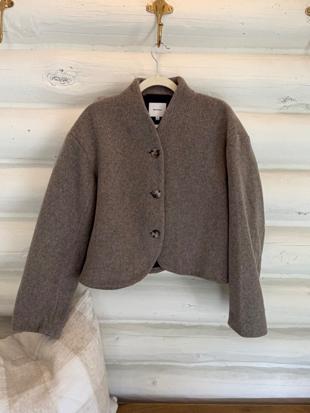 Reformation Owen Jacket - Stone NWOT